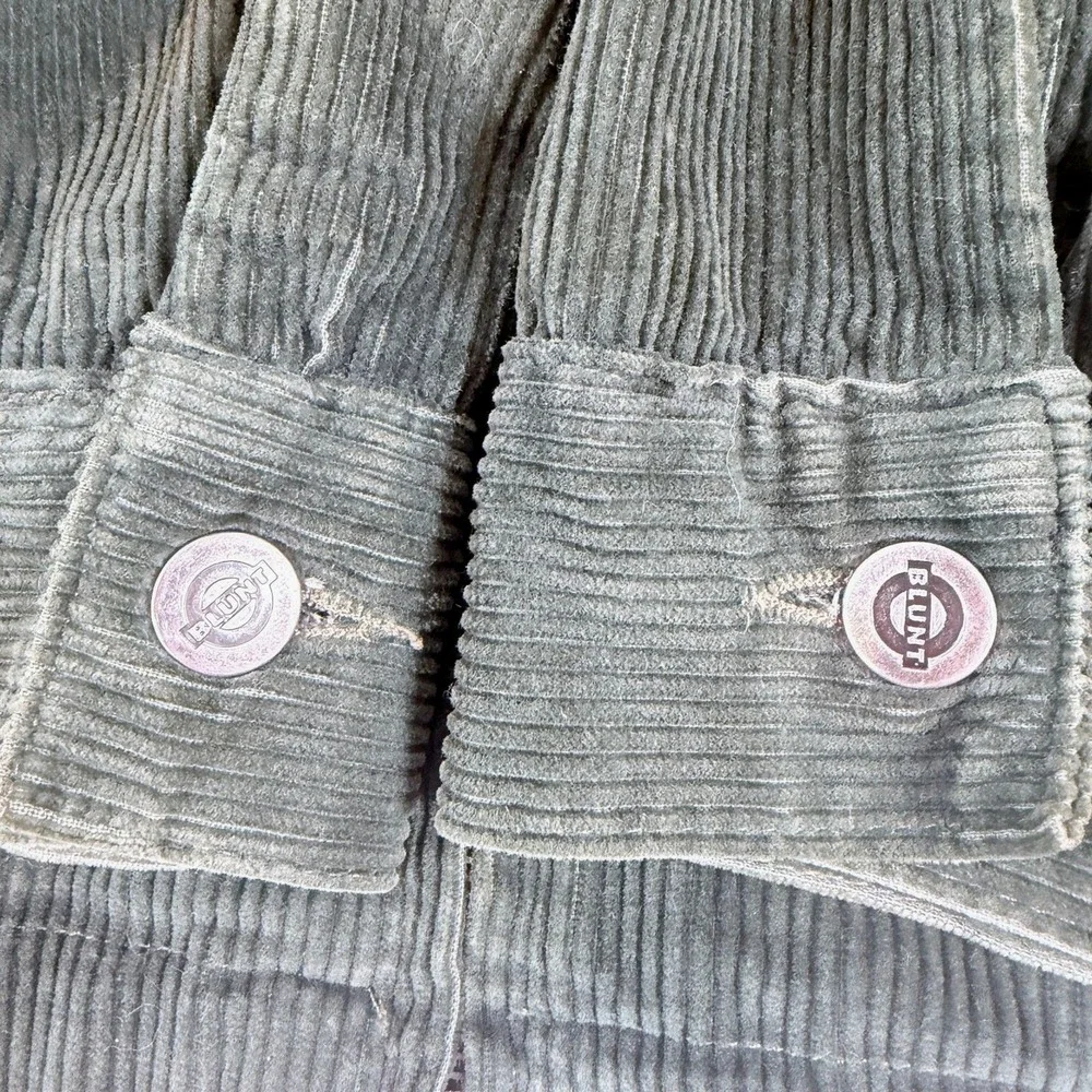 Vintage 90s Blunt Skateboarding Corduroy‎ Jacket Olive Green XL Made in USA